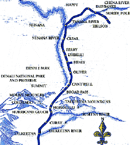 Alaska Railroad Route to Denali Park