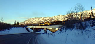 Train on Bridge South of Denali Park