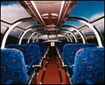 Vista Dome car with upper level viewing